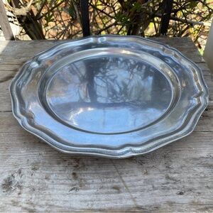 Wilton silver Pewter dinner plate French Country USA VINTAGE